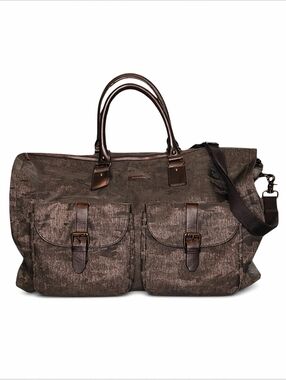 HOOK & ALBERT | Garment Weekender Camo Print Canvas Duffel Garment Bag Carry-On